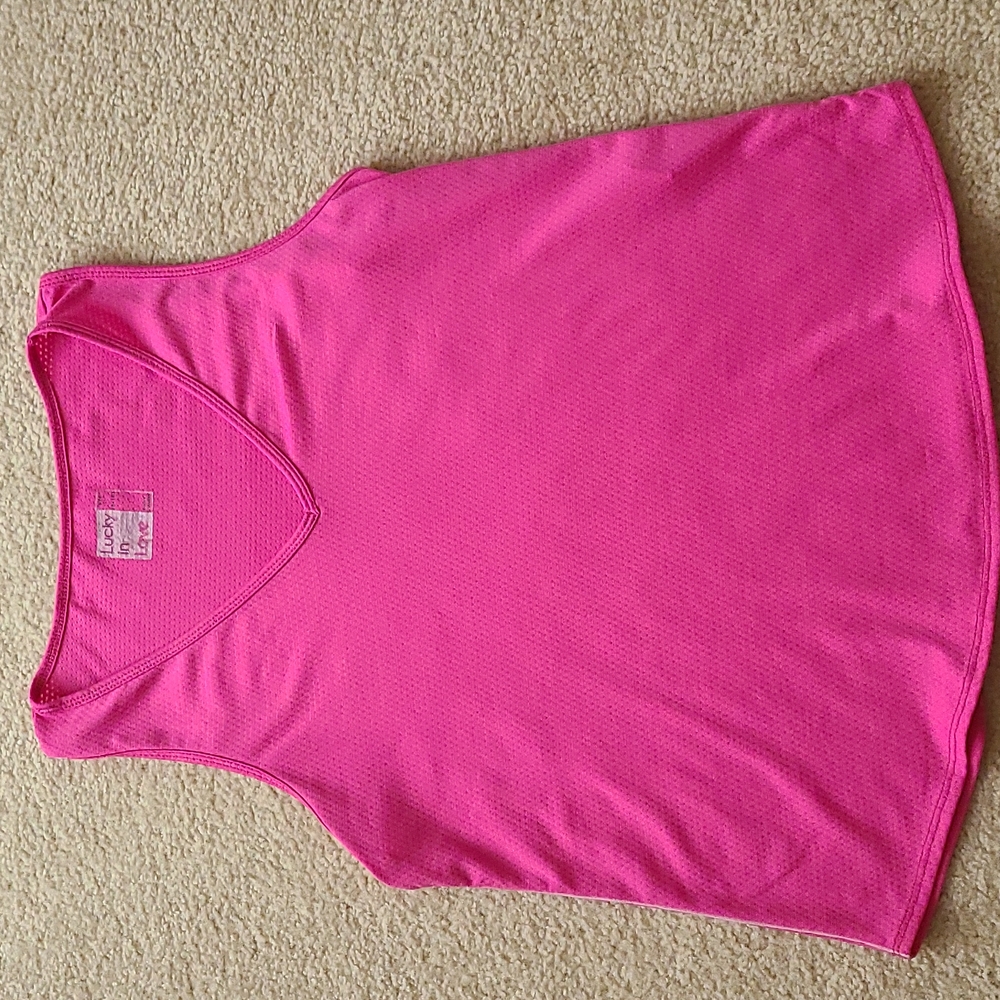 Lucky in Love tank top magenta pink size 8-19